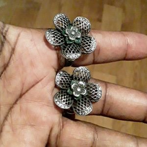 Aust. crystals, stainless steel enamel rings